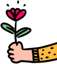 Illustration Hand mit Blume